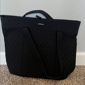 Vera Bradley Black Quilted Tote with Double Straps